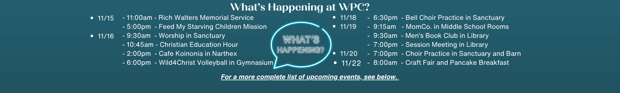 WPC Website Calendar